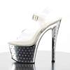 Pleaser - STARDUST708 Sandale à bride à la cheville, Pole dance chaussures - Chaussures de pole dance - Couleur argent Product image